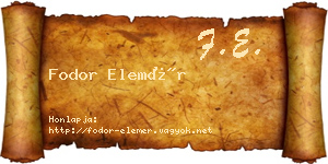 Fodor Elemér névjegykártya