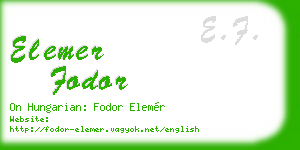 elemer fodor business card