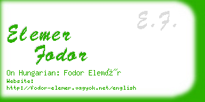 elemer fodor business card